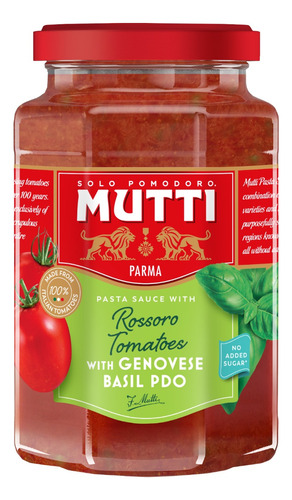 Salsa De Tomate Con Albahaca Pdo De Génova Mutti 400g Italia