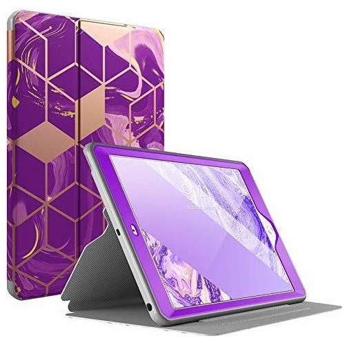 Funda Para iPad 10.2 Con Protector De Pantalla Marmol Morado