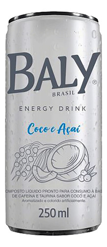 Energético Coco e Açaí Baly Lata 250ml