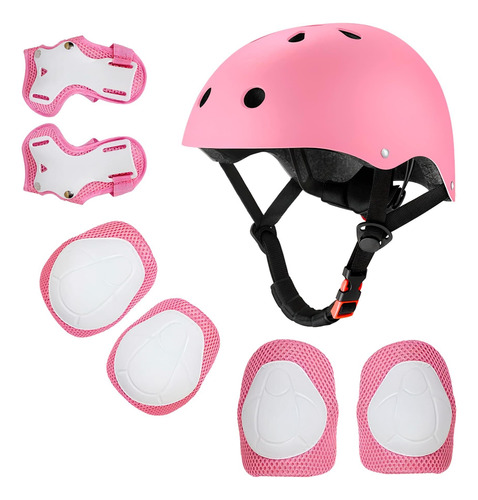 Juego De Casco Bicicleta, Rodilleras, Coderas, Palmas, Casco