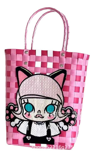 Bonita Bolsa Tejida Con Burbujas De Dibujos Animados, Lonche