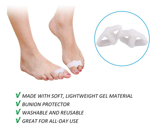 Separador De Dedos De Gel Para Juanetes, Corrector De Dedos