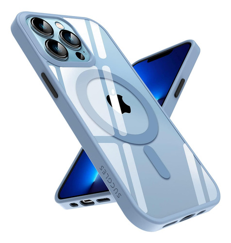 Funda Para iPhone 13 Pro Max Transparente Celeste