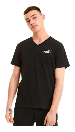Camiseta puma negra hombre hotsell