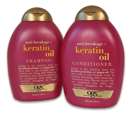 Pack Keratin Oil Shampoo + Acondicionador 13oz-385ml