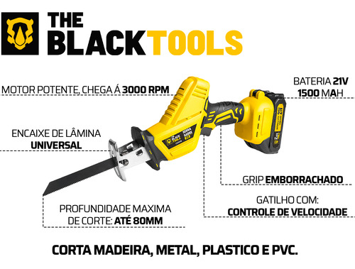 Serra Sabre Elétrica A Bateria 21v Profissional Com Lâmina