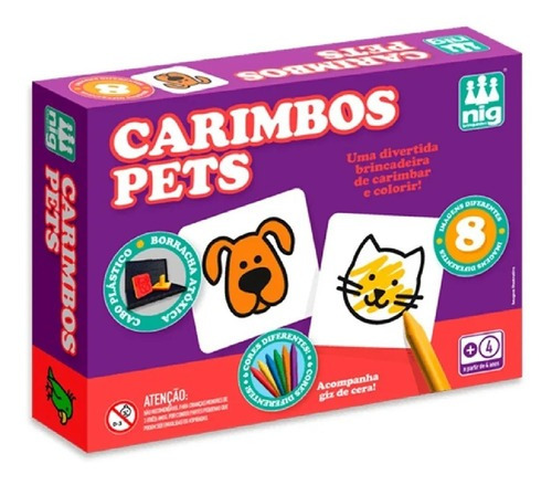 Brinquedo Pedagógico Infantil Jogo Carimbos Educativos Pet Cor do exterior Colorido