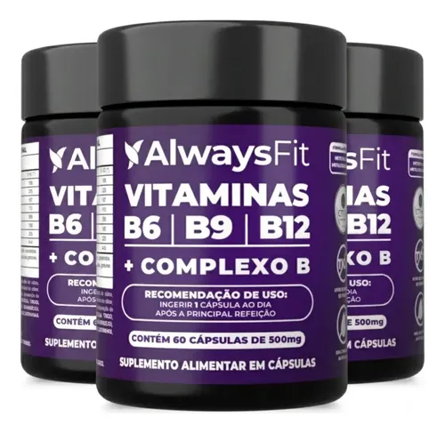 Suplemento em cápsula Always Fit Complexo B - Forma Ativa B9 Sem sabor 3 kits de 60 un