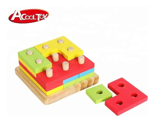 Imagen 6 de 10 de Acool Set X 4 Montessori Ensarte Encastre Evolutivos Ac7620