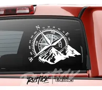 Comprar Calco Sticker Brujula Montañas Ploteo Camioneta 4x4 Off Road