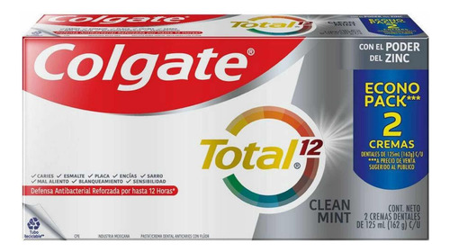 Pasta Colgate Total 12 2pz De 125ml C/u Envío Gratis Mint