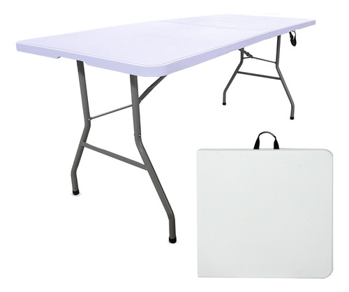 Mesa Plegable Tipo Portafolio Reforzada 1.80 M Blanco