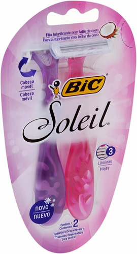 Máquina Para Afeitar Bic Soleil Pink And Purple 2 Pzas