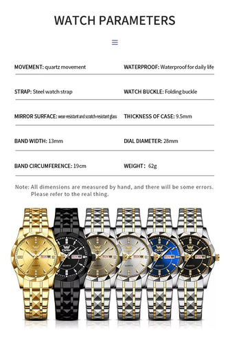Reloj De Pulsera Empresarial Cuarzo Con Calendario Mujer