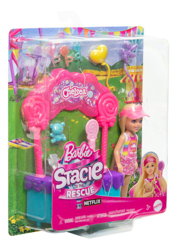 Barbie Set Game Stacie To The Rescue Chelsea Candy Station colorido multicolorido HRM07