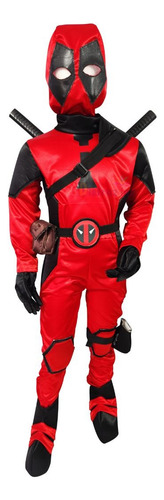 Disfraz Deadpool Dead Disfraz Cosplay + Katanas Superhéroe Rojo 10