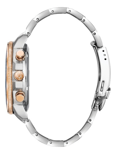 Imagen 3 de 7 de 98b301 Reloj Bulova Marine Star Diamante Para Caballero Plat