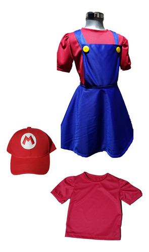 Disfraz Super Mario Y Luigi Bros Vestido Para Niña 