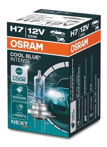 Imagen 2 de 10 de Lampara H7 Osram Cool Blue Intense 12v 55w X Par