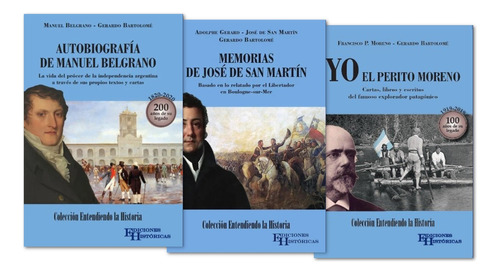 Colección Biografías Belgrano San Martin Moreno - Históricas