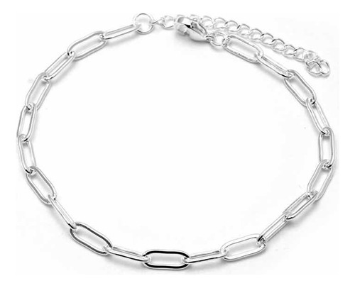 Pulsera Long Chain Acero Quirúrgico Blanco