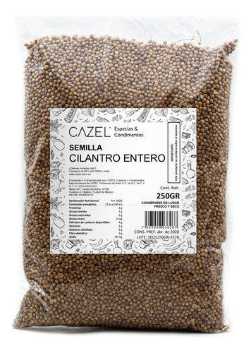 Semilla De Cilantro Premium Oaxaca Entera 250g