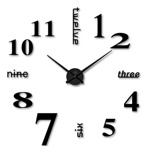 Reloj De Pared Con Diseño 3d Moderno Grande Plata Números .