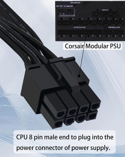Cable De Cpu De Comeap Para Psu Corsair, Cpu 8 Pin Masculino