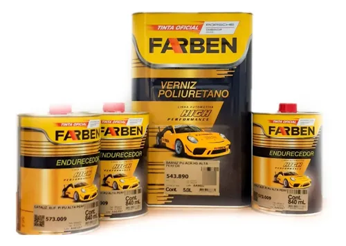 Kit Barniz Farben 890 Hs Alta Perfom + Catalizador X 7,5lt