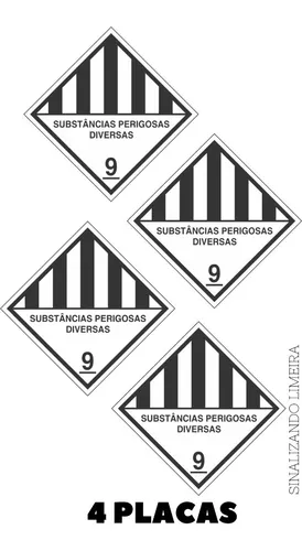 Kit 4 Un Placa Toxico Simbologia Risco Substância 30x30