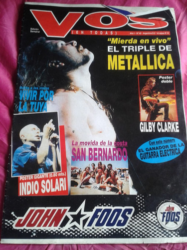 Revista Vos Año 1 Nro 43 Metallica Indio Solari Envios Mdq