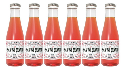 Agua Santa Quina Bitter Tonic Vidrio 200 Ml Pack X 6