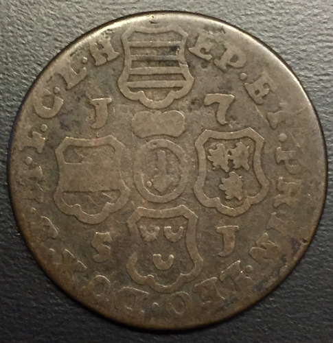 Bel030 Moneda Bélgica Liege 2 Liards 1751 Vg-f Ayff