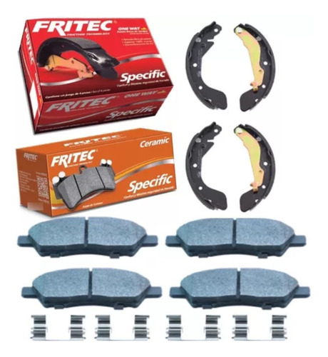 Kit Balatas Delanteras Y Traseras Versa 2017 2018 Fritec