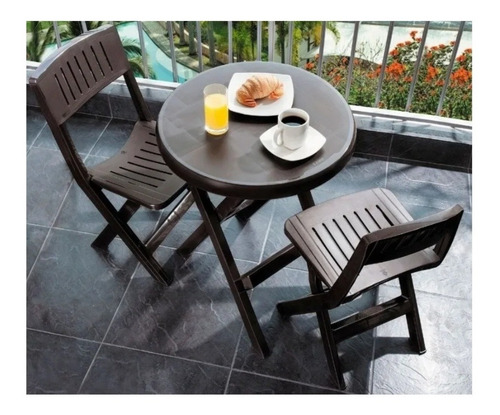 Imagen 2 de 4 de Set De Mesa Plegable Y 2 Sillas