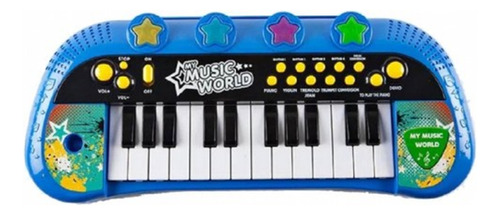 Piano Organo Infantil A Pilas 24 Teclas Melodias Luz En Mca
