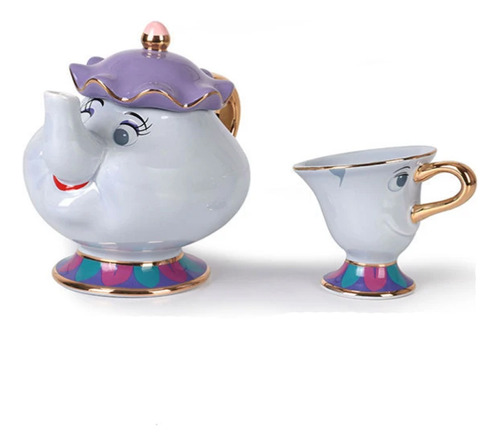 Set De Tazas, Platos Y Ollas Archie De Cerámica Mrs. Potts C