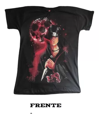 Camiseta Itachi Uchiha Bordado 100% algodão 30.1 Penteado Camisa akatsuki  itachi Anime Naruto - Corre Que Ta Baratinho