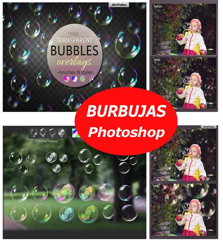 Burbujas Photoshop Overlays+brushes+styles Profesional !!