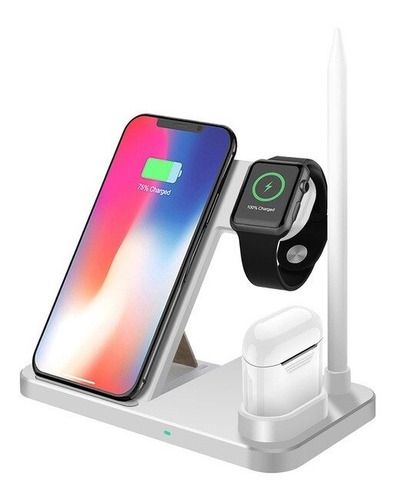 Estacion De Carga 4 En 1 iPhone Cargador Inalámbrico Qi