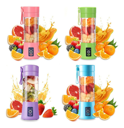 Mini Liquidificador Portátil Mixer Shake Suco Juice Vitamina Cor Azul