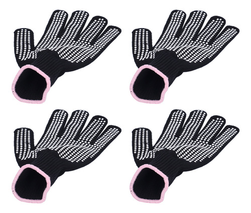 Pink Heat Resistant Gloves 4pcs High Temperature Anti