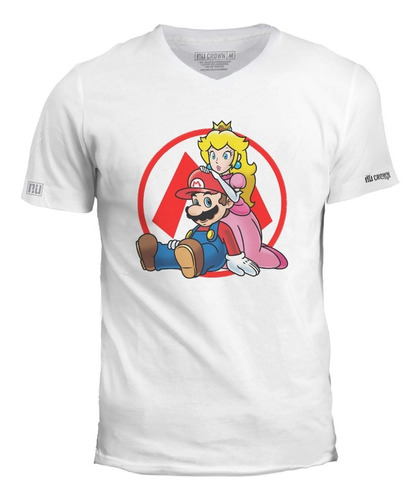 Camiseta Mario Y Princesa Peach Poster Hombre Estampada Ivk