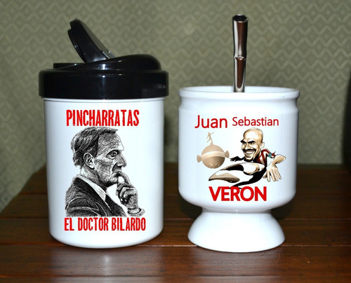 Set: Yerbera + Mate + Bombilla - Estudiantes De La Plata