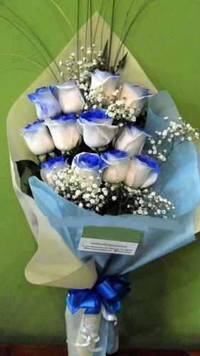 Ramo De 12 Rosas Azules Envio Gratis Floreria Fotos Reales