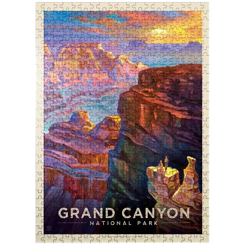 Grand Canyon National Park: Sunset, Vintage Poster - Premium