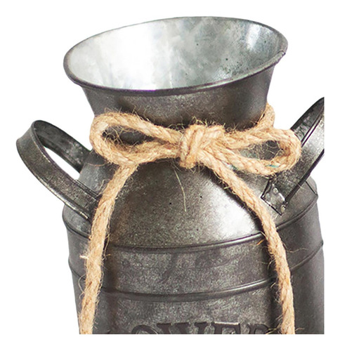 Jarrón De La Leche Vintage, Cubo , Soporte Galvanizado