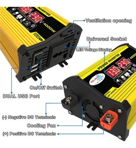 Y Inversores Ac110/220 Volt Inversores Sinewave Dc12volt