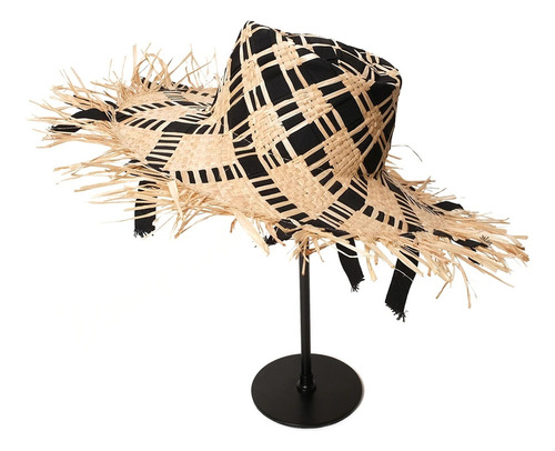 Sombrero De Paja De Verano Tejido A Mano For Mujer, De Rafi