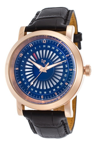 Lucien Piccard 40014-rg-03 De Ruleta Cuero Azul Reloj De